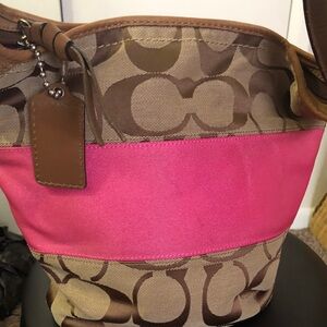 Michael Kors Pink and Brown Shoulder Bag